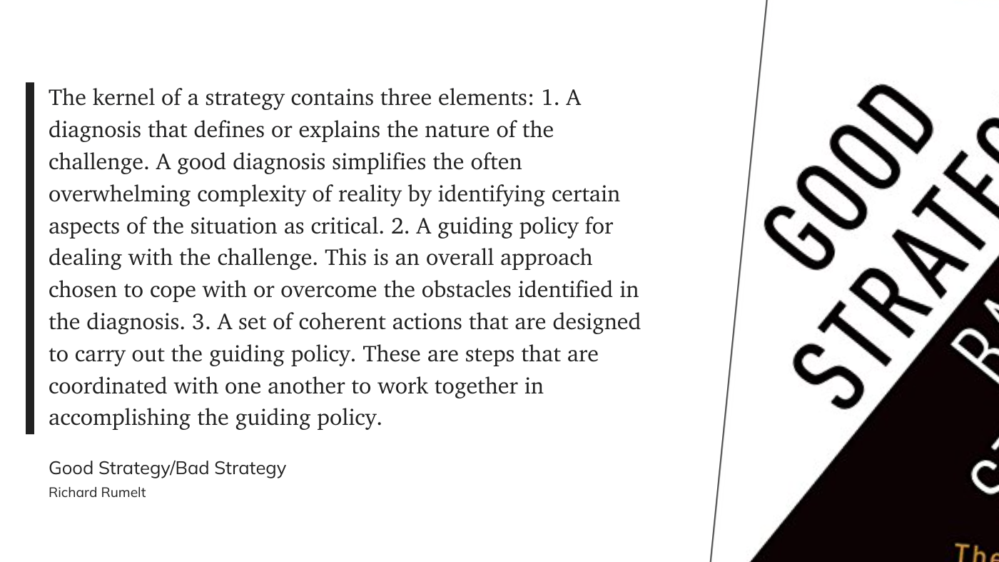 Book - Good Strategy Bad Strategy by Richard Rumelt