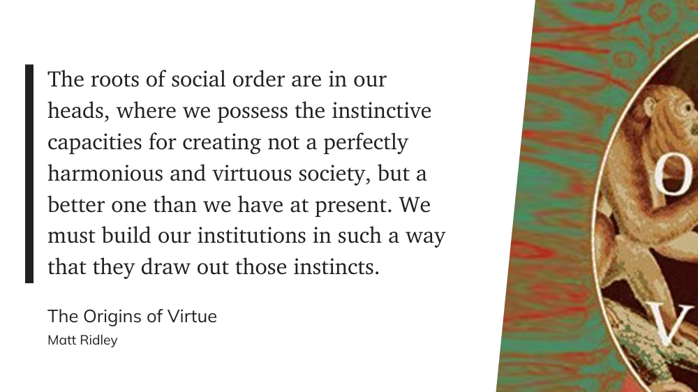 Book - The Origins of Virtue by Matt Ridley